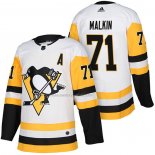 Maglia Hockey Pittsburgh Penguins Evgeni Malkin Autentico Away 2018 Bianco