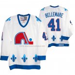 Maglia Hockey Quebec Nordiques Pierre Edouard Bellemare Heritage Vintage Replica Bianco