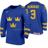 Maglia Hockey Suecia John Klingberg Away 2020 Iihf World Junior Championships Blu