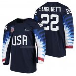 Maglia Hockey USA Bobby Sanguinetti 2018 Olympic Blu