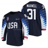 Maglia Hockey USA Brandon Maxwell 2018 Olympic Blu