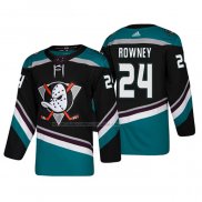 Maglia Hockey Anaheim Ducks Carter Rowney Alternato 25th Aniversario Autentico Nero