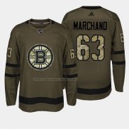 Maglia Hockey Boston Bruins Brad Marchand 2018 Salute To Service Verde Militare