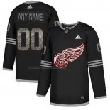 Maglia Hockey Detroit Red Wings Personalizzate Black Shadow Nero