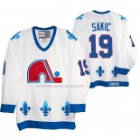 Maglia Hockey Quebec Nordiques Joe Sakic Heritage Vintage Replica Bianco