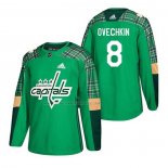 Maglia Hockey Washington Capitals Alex Ovechkin 2018 Festa di san Patrizio Verde