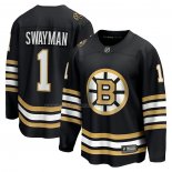 Maglia Hockey Boston Bruins Jeremy Swayman 100th Anniversario Premier Breakaway Nero