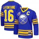 Maglia Hockey Buffalo Sabres Pat Lafontaine Mitchell & Ness 1992-93 Captain Patch Blue Line Blu