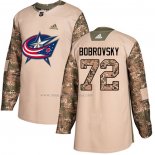 Maglia Hockey Columbus Blue Jackets Sergei Bobrovsky Autentico 2017 Veterans Day Camuffamento