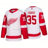 Maglia Hockey Detroit Red Wings Jimmy Howard New Outfitted 2018 Bianco