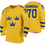 Maglia Hockey Suecia Dennis Rasmussen Home 2020 Iihf World Giallo