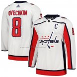 Maglia Hockey Vegas Washington Capitals Alexander Ovechkin Away Captain Primegreen Autentico Bianco