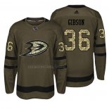 Maglia Hockey Anaheim Ducks John Gibson Salute To Service Verde Militare