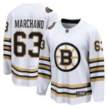 Maglia Hockey Boston Bruins Brad Marchand 100th Anniversario Premier Breakaway Bianco