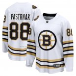 Maglia Hockey Boston Bruins David Pastrnak 100th Anniversario Premier Breakaway Bianco