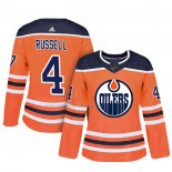 Maglia Hockey Donna Edmonton Oilers Kris Russell Autentico Giocatore Arancione