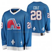 Maglia Hockey Quebec Nordiques Ian Cole Heritage Vintage Replica Blu