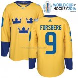 Maglia Hockey Suecia Filip Forsberg Premier 2016 World Cup Giallo
