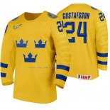 Maglia Hockey Suecia Hugo Gustafsson Home 2020 Iihf World Junior Championship Giallo