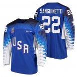 Maglia Hockey USA Bobby Sanguinetti 2018 Olympic Blu2
