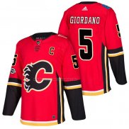 Maglia Hockey Calgary Flames Mark Giordano Home Autentico 2018 Rosso