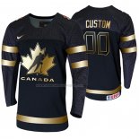 Maglia Hockey Canada Personalizzate 2020 Iihf World Junior Championship Golden Edition Limited Nero