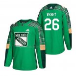 Maglia Hockey New York Rangers Jimmy Vesey 2018 Festa di san Patrizio Verde