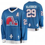 Maglia Hockey Quebec Nordiques Nathan Mackinnon Heritage Vintage Replica Blu