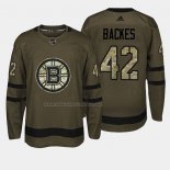 Maglia Hockey Boston Bruins David Backes 2018 Salute To Service Verde Militare