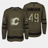 Maglia Hockey Calgary Flames Hunter Shinkaruk 2018 Salute To Service Verde Militare