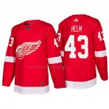 Maglia Hockey Detroit Red Wings Darren Helm New Outfitted 2018 Rosso
