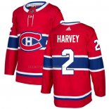 Maglia Hockey Montreal Canadiens Doug Harvey Home Autentico Rosso