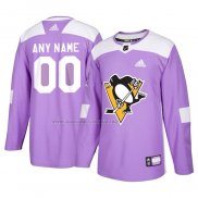 Maglia Hockey Pittsburgh Penguins Personalizzate Viola