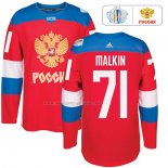 Maglia Hockey Rusia Evgeni Malkin Premier 2016 World Cup Rosso