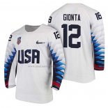 Maglia Hockey USA Brian Gionta 2018 Olympic Bianco