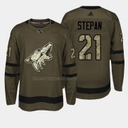 Maglia Hockey Arizona Coyotes Derek Stepan 2018 Salute To Service Verde Militare