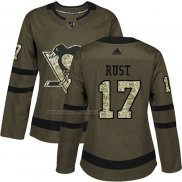 Maglia Hockey Donna Pittsburgh Penguins Bryan Rust 2018 Salute To Service Verde Militare