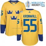Maglia Hockey Suecia Niklas Kronwall Premier 2016 World Cup Giallo