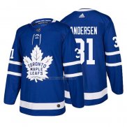 Maglia Hockey Toronto Maple Leafs Frederik Andersen Home 2017-2018 Blu
