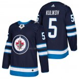 Maglia Hockey Winnipeg Jets Dmitry Kulikov Autentico Home 2018 Blu