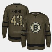 Maglia Hockey Boston Bruins Danton Heinen 2018 Salute To Service Verde Militare