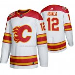 Maglia Hockey Calgary Flames Jarome Iginla 2019 Heritage Classic Autentico Bianco