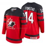 Maglia Hockey Canada Cole Fonstad 2018 Iihf World Championship Giocatore Rosso