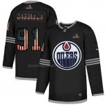 Maglia Hockey Edmonton Oilers Drake Caggiula 2020 USA Flag Nero
