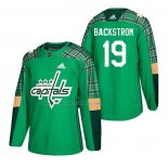 Maglia Hockey Washington Capitals Nicklas Backstrom 2018 Festa di san Patrizio Verde
