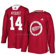 Maglia Hockey Detroit Red Wings Gustav Nyquist New Season Practice Rosso
