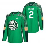 Maglia Hockey New York Islanders Nick Leddy 2018 Festa di san Patrizio Verde