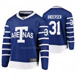 Maglia Hockey Toronto Maple Leafs Frederik Andersen Throwback Breakaway Giocatore Blu