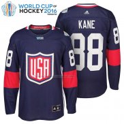 Maglia Hockey USA Patrick Kane Premier 2016 World Cup Blu